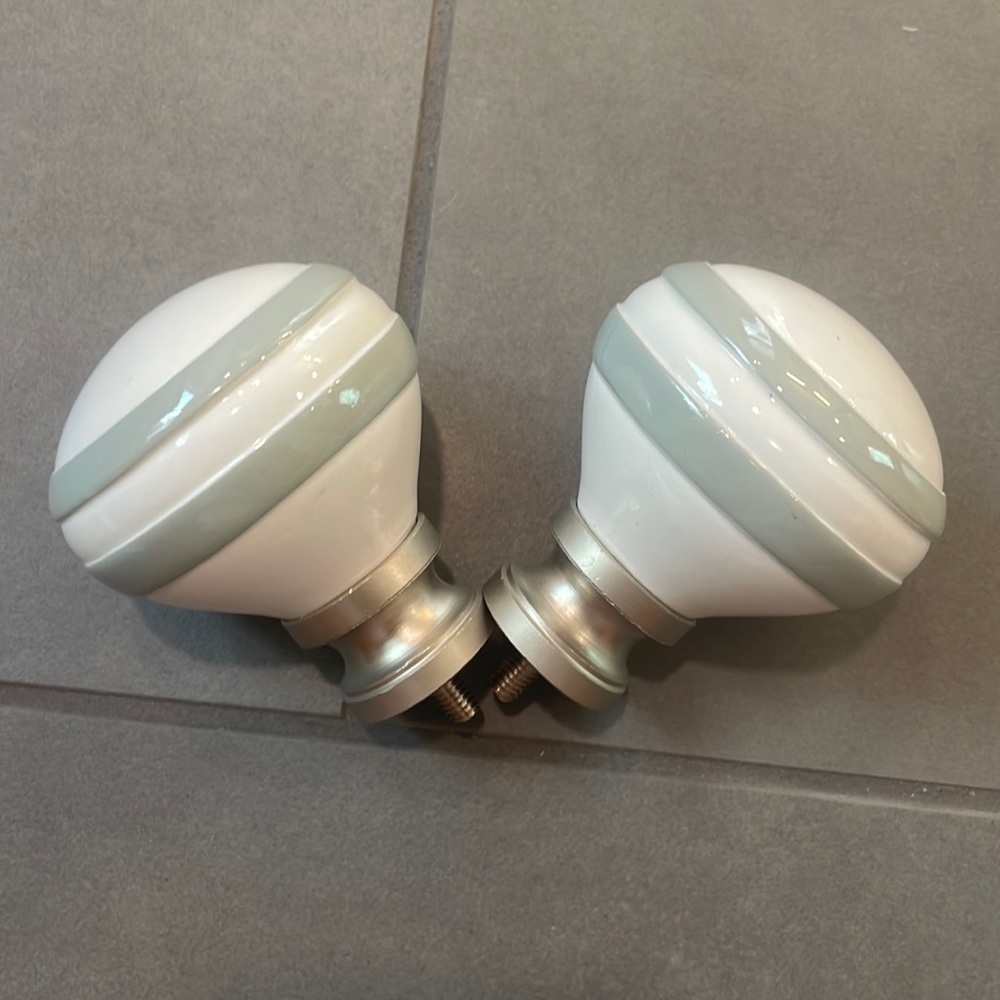Pottery Barn Kids White and Silver Knobs